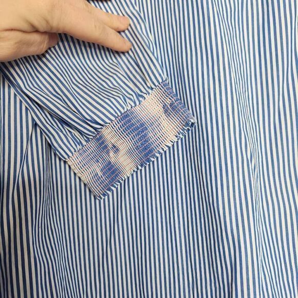 J. Crew Striped Embroidered Floral Mini Shift Dress Blue & White Size Small - Picture 6 of 15